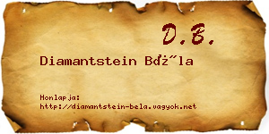Diamantstein Béla névjegykártya
